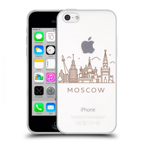 Полупрозрачный дизайнерский пластиковый чехол для Iphone 5c Москва