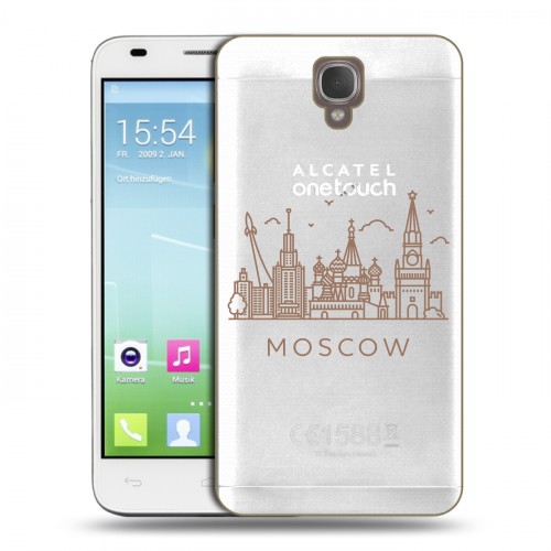 Полупрозрачный дизайнерский пластиковый чехол для Alcatel One Touch Idol 2 S Москва