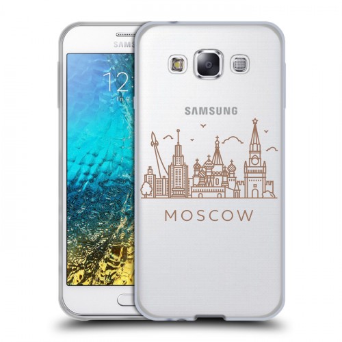 Полупрозрачный дизайнерский пластиковый чехол для Samsung Galaxy E5 Москва