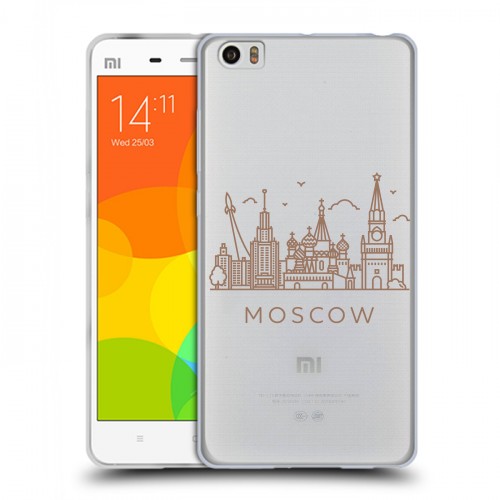 Полупрозрачный дизайнерский пластиковый чехол для Xiaomi Mi Note Москва