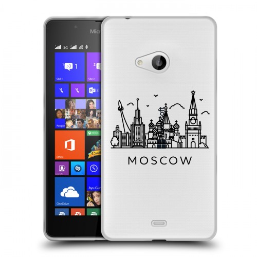 Полупрозрачный дизайнерский пластиковый чехол для Microsoft Lumia 540 Москва