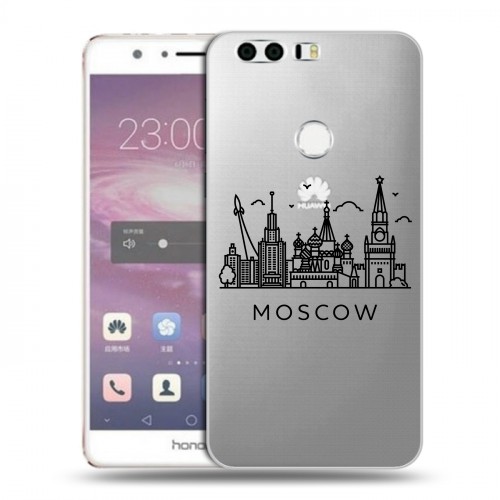 Полупрозрачный дизайнерский пластиковый чехол для Huawei Honor 8 Москва