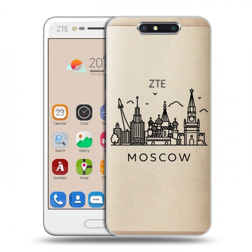 Полупрозрачный дизайнерский пластиковый чехол для ZTE Blade V8 Москва