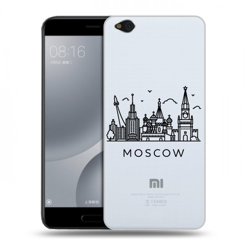 Полупрозрачный дизайнерский пластиковый чехол для Xiaomi Mi5C Москва