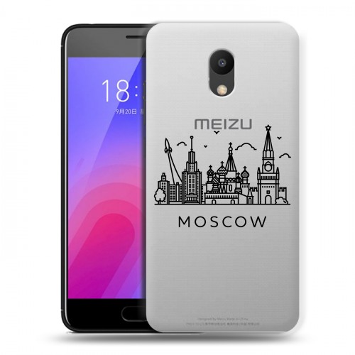 Полупрозрачный дизайнерский пластиковый чехол для Meizu M6 Москва