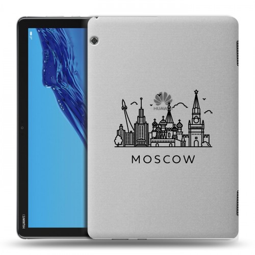 Полупрозрачный дизайнерский силиконовый чехол для Huawei MediaPad T5 Москва