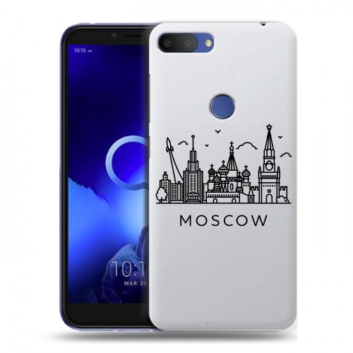 Полупрозрачный дизайнерский пластиковый чехол для Alcatel 1S (2019) Москва