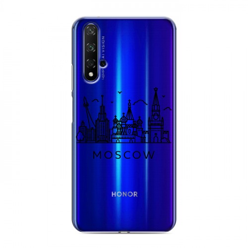 Полупрозрачный дизайнерский пластиковый чехол для Huawei Honor 20 Москва