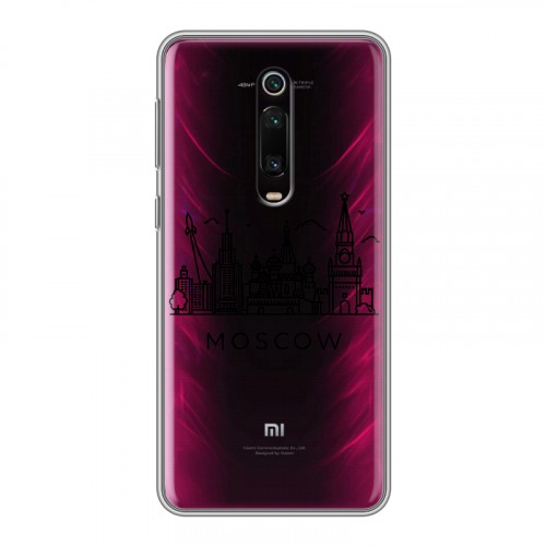 Полупрозрачный дизайнерский силиконовый чехол для Xiaomi RedMi K20 Москва