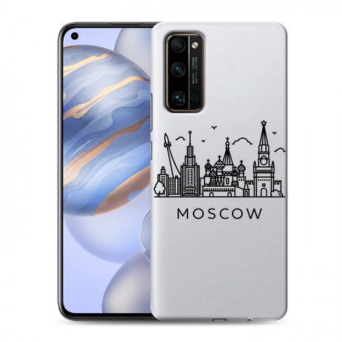 Полупрозрачный дизайнерский пластиковый чехол для Huawei Honor 30 Москва