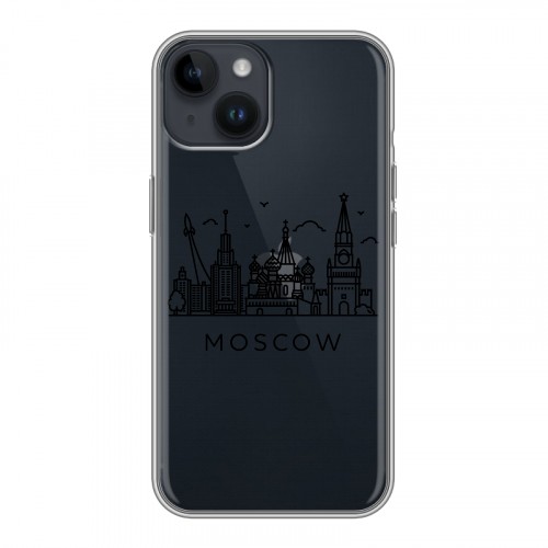 Полупрозрачный дизайнерский пластиковый чехол для Iphone 14 Москва
