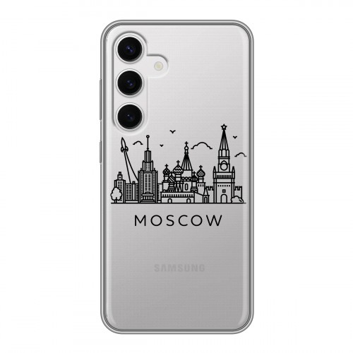 Полупрозрачный дизайнерский пластиковый чехол для Samsung Galaxy S24 Москва