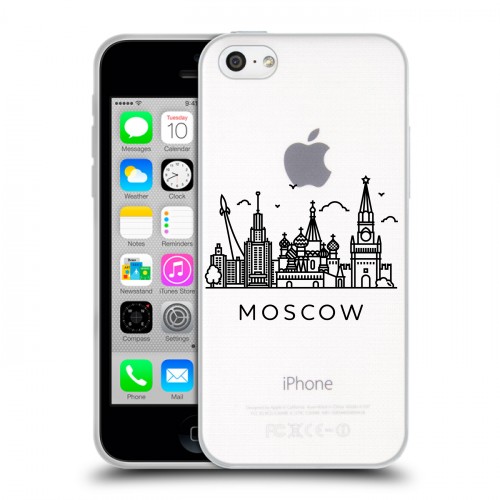 Полупрозрачный дизайнерский пластиковый чехол для Iphone 5c Москва