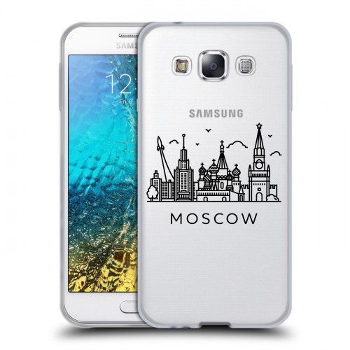 Полупрозрачный дизайнерский пластиковый чехол для Samsung Galaxy E5 Москва