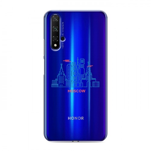 Полупрозрачный дизайнерский силиконовый чехол для Huawei Honor 20 Москва