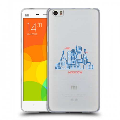 Полупрозрачный дизайнерский пластиковый чехол для Xiaomi Mi Note Москва