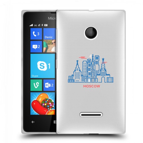 Полупрозрачный дизайнерский пластиковый чехол для Microsoft Lumia 435 Москва