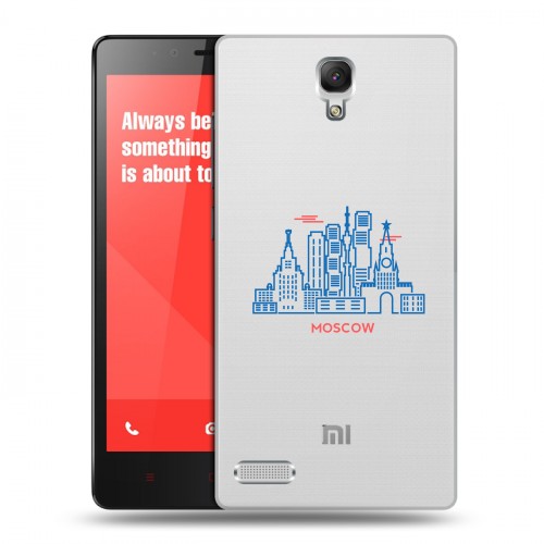 Полупрозрачный дизайнерский силиконовый чехол для Xiaomi RedMi Note Москва