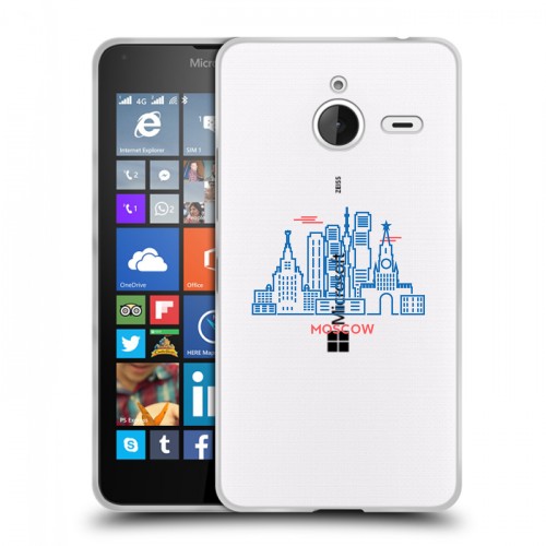 Полупрозрачный дизайнерский пластиковый чехол для Microsoft Lumia 640 XL Москва