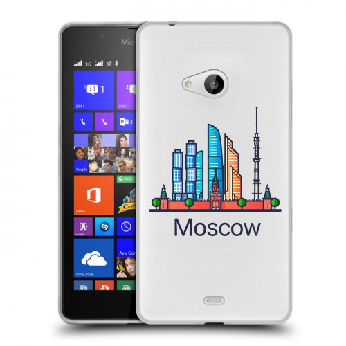 Полупрозрачный дизайнерский пластиковый чехол для Microsoft Lumia 540 Москва