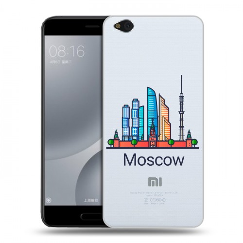 Полупрозрачный дизайнерский пластиковый чехол для Xiaomi Mi5C Москва