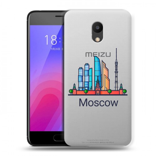 Полупрозрачный дизайнерский пластиковый чехол для Meizu M6 Москва