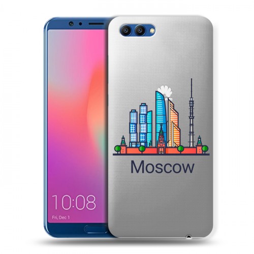 Полупрозрачный дизайнерский пластиковый чехол для Huawei Honor View 10 Москва