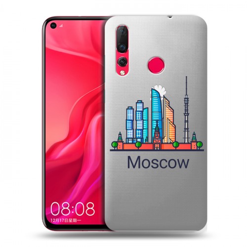 Полупрозрачный дизайнерский пластиковый чехол для Huawei Nova 4 Москва