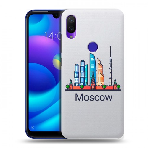 Полупрозрачный дизайнерский пластиковый чехол для Xiaomi Mi Play Москва