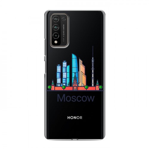 Полупрозрачный дизайнерский пластиковый чехол для Huawei Honor 10X Lite Москва