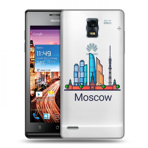 Полупрозрачный дизайнерский пластиковый чехол для Huawei Ascend P1 Москва