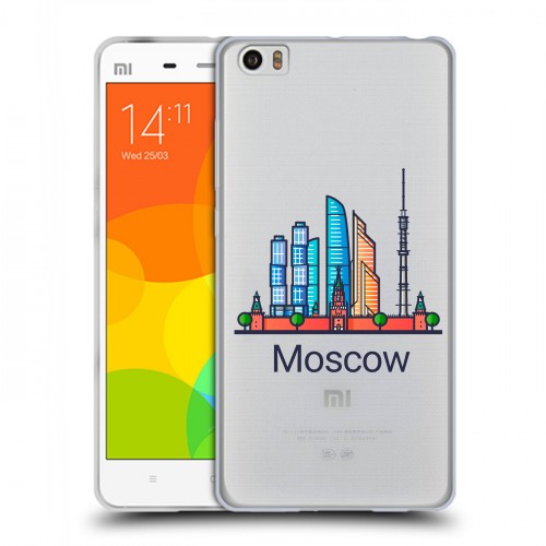 Полупрозрачный дизайнерский пластиковый чехол для Xiaomi Mi Note Москва