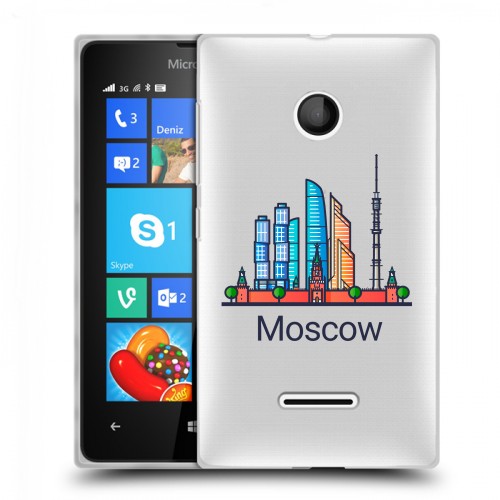 Полупрозрачный дизайнерский пластиковый чехол для Microsoft Lumia 435 Москва