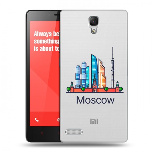 Полупрозрачный дизайнерский силиконовый чехол для Xiaomi RedMi Note Москва