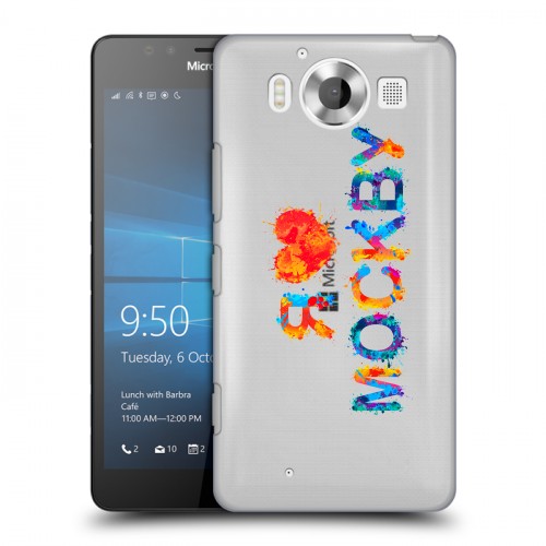 Полупрозрачный дизайнерский пластиковый чехол для Microsoft Lumia 950 Москва