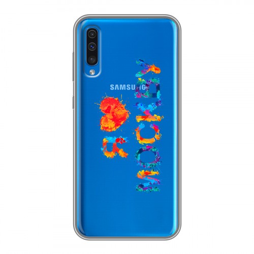 Полупрозрачный дизайнерский пластиковый чехол для Samsung Galaxy A50 Москва