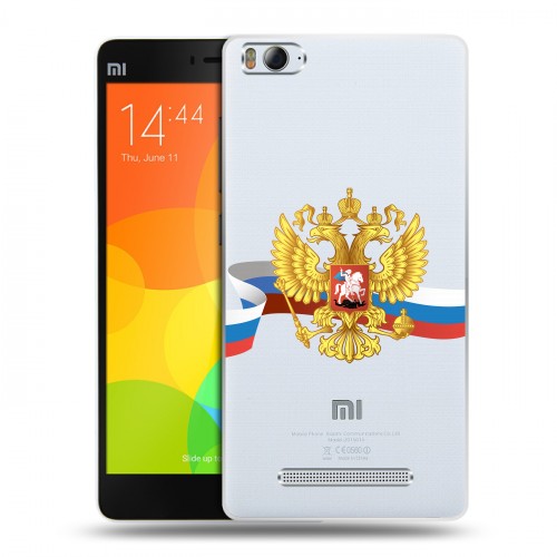 Полупрозрачный дизайнерский пластиковый чехол для Xiaomi Mi4i Российский флаг