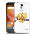 Полупрозрачный дизайнерский пластиковый чехол для ZTE Blade X5 Российский флаг