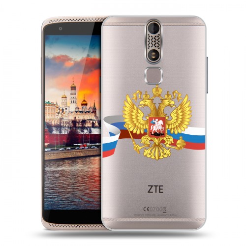 Полупрозрачный дизайнерский пластиковый чехол для ZTE Axon Mini Российский флаг