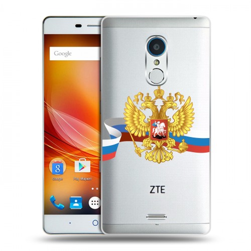 Полупрозрачный дизайнерский пластиковый чехол для ZTE Blade X9 Российский флаг