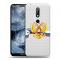 Полупрозрачный дизайнерский пластиковый чехол для Nokia 6.1 Plus Российский флаг