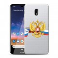 Полупрозрачный дизайнерский пластиковый чехол для Nokia 2.2 Российский флаг