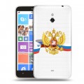 Полупрозрачный дизайнерский пластиковый чехол для Nokia Lumia 1320 Российский флаг