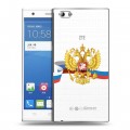 Полупрозрачный дизайнерский пластиковый чехол для ZTE Star 1 Российский флаг