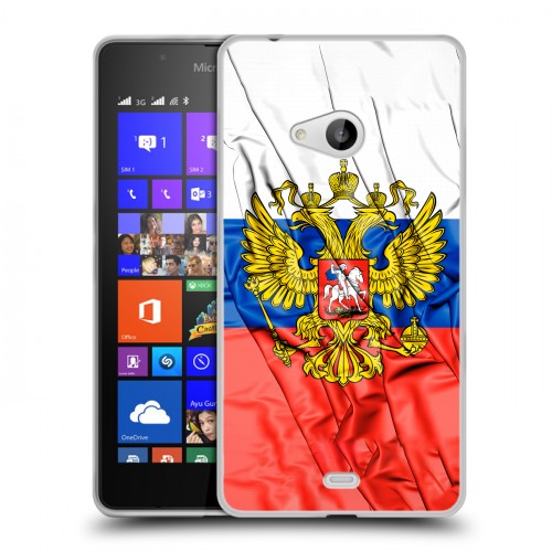 Дизайнерский пластиковый чехол для Microsoft Lumia 540 Российский флаг