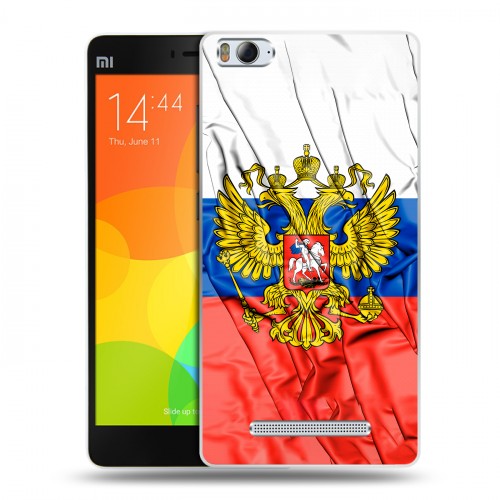 Дизайнерский пластиковый чехол для Xiaomi Mi4i Российский флаг