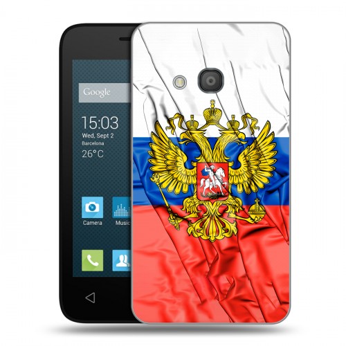 Дизайнерский силиконовый чехол для Alcatel One Touch Pixi 4 (4) Российский флаг