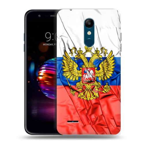 Дизайнерский силиконовый чехол для LG K11 Plus Российский флаг