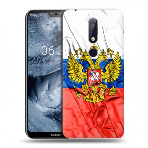 Дизайнерский пластиковый чехол для Nokia 6.1 Plus Российский флаг