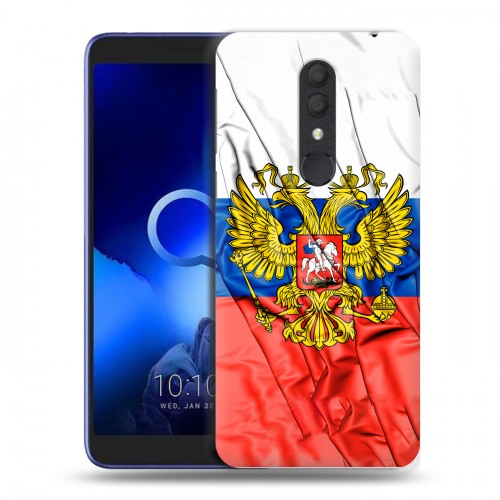 Дизайнерский пластиковый чехол для Alcatel 1X (2019) Российский флаг